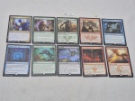 Lote de 10 cartas raras e míticas (algumas fails), cores diversas.