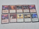 Lote de 10 cartas raras e míticas (algumas fails), cores diversas.