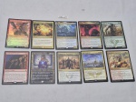 Lote de 10 cartas raras e míticas (algumas fails), cores diversas.