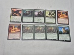 Lote de 10 cartas raras e míticas (algumas fails), cores diversas.