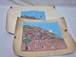 Lote de 2 gravuras, assinados e datados. Medindo do maior 50cm x 39cm. No estado.