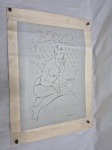 Linda gravura de mulher nua, assinado. Medindo 69cm x 50cm. No estado.