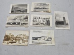 Lote de 7 cartões postais antigos diversos. Medindo em média 14cm x 9cm.