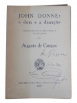 John Donne: O Dom e A Danação.  Augusto Campos. AUTOGRAFADO. Noa Noa. 1978. Estojo , com dano / rest
