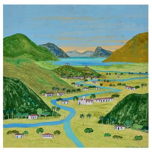 <b>LUCAS PENNACCHI</b><Br>(1960)<Br>Paisagem<Br>Óleo s/ chapa industrializada<Br>Ass. e datado 10.8.1994, cid<Br>40 x 40 cm