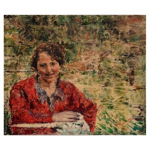 <b>ANTÔNIO MANCINI</b><Br>(1852-1930)<Br>Escola Italiana<Br>Figura Feminina<Br>Óleo s/ tela<Br>Ass. cid<Br>72 x 84 cm