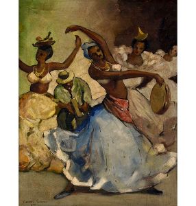 <b>DURVAL PEREIRA</b><Br>(1917-1984)<Br>Cenas de Carnaval<Br>Óleo s/ tela<Br>Ass. e datado 95, cie<Br>67 x 52 cm