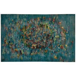 <b>G. LUIZ</b><Br>Abstrato<Br>Óleo s/ chapa industrializada<Br>Ass. e datado 90, cie<Br>60 x 90 cm