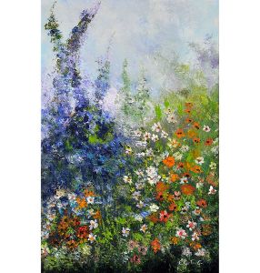 <b>ELZA C. G.</b><Br>Flores<Br>Óleo s/ tela<Br>Ass. cid<Br>60 x 40 cm