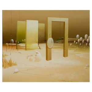 <b>RONI BRANDÃO</b><BR>(1935-1991)<BR>Sem Título<BR>Óleo s/ tela<BR>Ass. e datado 79, no centro inferior<BR>Ass., situado e datado S. Paulo Brasil 01-1979, no verso<BR>50 x 60 cm