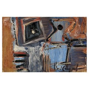 <b>IBERÊ CAMARGO</b><br>(1914-1994)<br>Abstração<br>Óleo s/ chapa industrializada<br>Ass., cid e verso<br>Apresenta no verso selo da Villa Bernini Objetos de Arte<br>16 x 22 cm