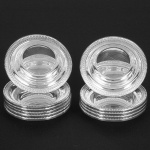 <b>Conjunto de 11 pratinhos </b>para brioche ou manteiga em prata Sterling peruana, 925 ml, com borda em goivinhos. Prateiro CAMUSSO. Diâm. 8,5 cm. Peso 290 gramas.