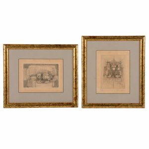 <b>MARIA LEONTINA</b><BR>(1917-1984)<BR>Sem Título - "Pendant"<BR>Litografia<BR>Ass. cid<BR>Uma datada de 64<BR>Numeradas 28/100 e 80/100<BR>27 x 35 cm e 20 x 34 cm