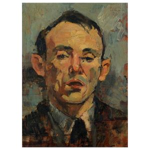 <b>DACOSTA, MILTON</b><br>(1915-1988)<br>Retrato do Pintor José Pancetti<br>Óleo s/ madeira<br>Ass., situado e datado Rio 937, csd e verso<br>34 x 24,5 cm