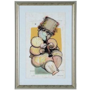 <b>RAPOPORT, ALEXANDRE </b><BR>(1929)<BR>O Músico<BR>Litografia<BR>Ass., e datada 93, cid<BR>Numerada 22/100, cie<BR>Titulada no centro inferior<BR>48 x 28 cm