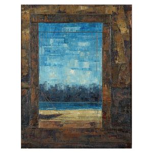 <B>JOSÉ PAULO MOREIRA DA FONSECA </B><BR>(1922-2004) <BR>Vista da Janela<BR>Óleo s/ tela<BR>Ass. e datado 77, na lateral direita<BR>51,5 x 40 cm