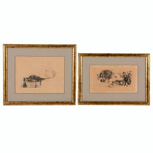 <b>MARIA LEONTINA</b><BR>(1917-1984)<BR>Sem Título - "Pendant"<BR>Litografia<BR>Ass. cid<BR>Numeradas 41/100 e 74/100<BR>25 x 19 cm e 19 x 25 cm