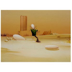 <b>RONI BRANDÃO</b><BR>(1935-1991)<BR>Sem Título<BR>Óleo s/ tela<BR>Ass., situado e datado S. Paulo Brasil 06-1977, no verso<BR>59 x 79 cm