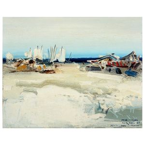 <b>MANABU MABE</b><br>(1924-1997)<br>Água de Menino<br>Óleo s/ madeira<br>Ass., titulado, situado e datado Bahia 61, cid<br>37 x 46 cm