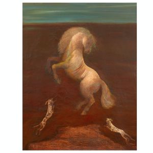 <b>TERUZ, ORLANDO</b><BR>(1902-1984)<BR>Cavalo<BR>Óleo s/ tela<BR>Ass., situado e datado Rio 1970, cid<BR>Ass. no verso<BR>93 x 73 cm