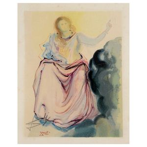 <b>DALÍ, SALVADOR</b><BR>(1904-1989)<BR>A Divina Comédia - Beatrice<BR>Litografia a cores<BR>Ass. cie<BR>28 x 22 cm