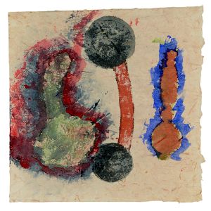 <b>ANTÔNIO DIAS </b><br>(1944-2018)<br>Sem Título<br>Aquarela e guache<br>Ass. e datado 87, no verso<br>32 x 32 cm