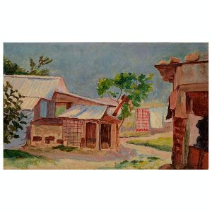 <B>DIMITRI ISMAILOVITCH</B><BR>(1890-1976)<BR>Paisagem<BR>Óleo s/ tela colada em cartão<BR>Ass. cid<BR>25 x 41 cm