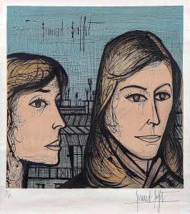 <b>BUFFET, BERNARD</b><BR>(1928-1999)<BR>Les Parisiennes<BR>Litografia<BR>Numerada 10/60<BR>Ass. cid<BR>140 x 120 cm