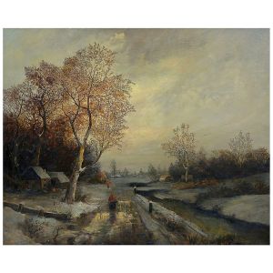 <b>JAN PETRUS SENTZ</b><br>(Bélgica, séc. XIX/XX)<br>Paisagem<br>Óleo s/ tela<br>Ass. cid<br>90 x 110 cm