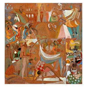 <b>CARYBÉ, HECTOR</b><BR>(1911-1997)<BR>Quotidiano de Salvador<BR>Guache<BR>Ass. cid<BR>52 x 49 cm