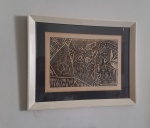 Danielle Araújo - Xilogravura assinada e numerada 4/10 - Dimensão quadro: 49 X 39,5 cm