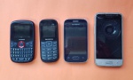Lote de 4 celulares diversos, sendo: 3 Samsung e 1 Huawei, sem testes, no estado, para colecionador  - Vide fotos!