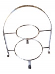 Suporte para pratos espessurado à prata, Alt. 43, Diam. 21 e 16 cm.