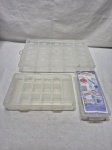Lote de 3 caixas organizadoras em plastico. Medindo o maior 33cm x 23cm x 4,5cm de altura.