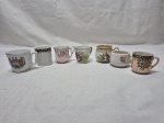Lote de 7 xícaras de café sem pires em porcelana, para coleção.