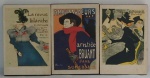 Lote contendo 3 quadrinhos  desenhos art noveau franceses (10x15cm).