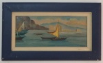 Haroldo Zara - Barcos a vela - Óleo sobre placa - 22 x 40 cm