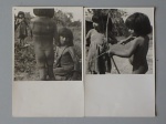 Lote com duas (2) fotografias antigas de Índios do Brasil em preto e branco. Med.11x18cm cada