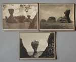 Lote com três (3) fotografias antigas de Vila Velha  - Foto colada em cartão Med. 16x22cm