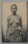 Cartão Fotográfico Antigo de Nativa Senegalês com seios desnudos. med.9x14cm