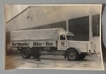 Fotografia antiga de caminhão de cerveja americano - Parte posterior carimbado " Faun-Werke - Karl Schmidt Nurneberg. Med. 8 x 12cm