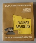 Colecionismo - Antigo catálogo de guia dos telefones da Cidade do Rio de Janeiro - Páginas Amarelas de 1968.
