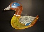 PALATNIK - Escultura em resina representando pato - peça assinada - bico colado - 11 x 8cm
