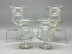 DEMI CRISTAL - Conjunto de 4 taças para coquetel de camarão. Alt. 25 cm.