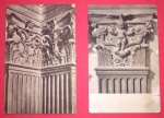 Cartofilia, 2 imagens de Capitel de Pilar com ornamentação romancista século XV, igreja de frente Itália, ótimo para trabalhos de arquitetura