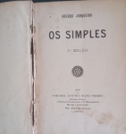Livro Raro !! OS SIMPLES !!! Auitor Guerra Junqueira !! edição de 1907 !! raridade !! capa dura , Portugal /Lisboa !! pemas especiais !! acervo de colecionador !! , com 126 pag.