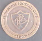 Medalha do Clube de futebol do FLUMINENSE !!! comemorativa ao inicio do Clube com inscrição do ano de 1902 !! Socio Futebol !! material aço combinado com bronze !! diametro de 50mm !! acervo de colecionador !!