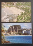 Postal - 2 imagens !! catedral de Dom Eduardo  na Praia !! e a praia  do olivença em Ilheus na Bahia !! decada de 1980 !!