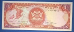 Cedulas- Trinidad Tobago !!! , Flor de estampa !!! Valor de One dollar !!! , Brazão do Pais !!! 