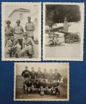 3 Fotografias !! Fotos de soldados com uniformes de exercito ano de 1959 !!! e time de futebol antigo !!!